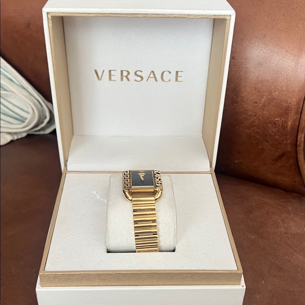 Versace Gold and Black Timepiece